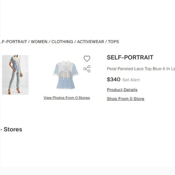Rare SELF-PORTRAIT Petal Paneled Lace Top Blue, Size 2 - Picture 6 of 16